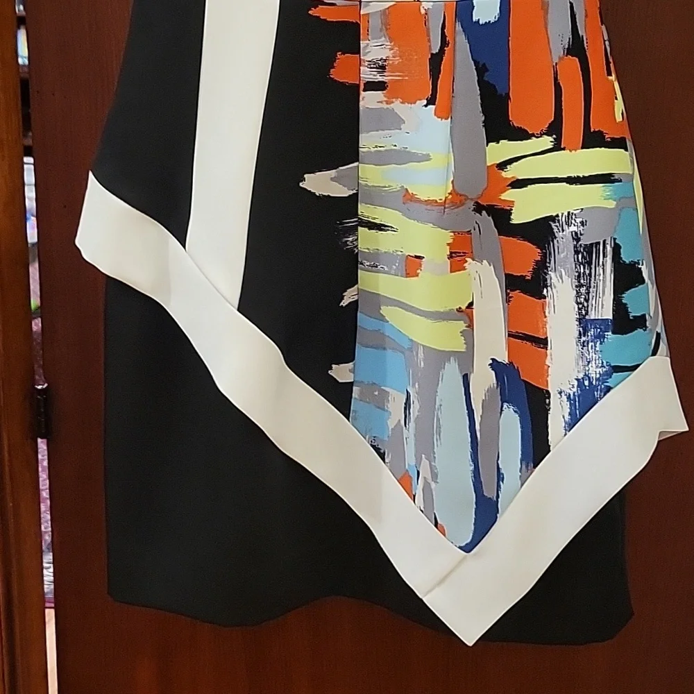 BCBGMaxAzria Sleeveless "Alessandra" Asymmetrical Handkerchief Peplum Mini Dress - Picture 7 of 14